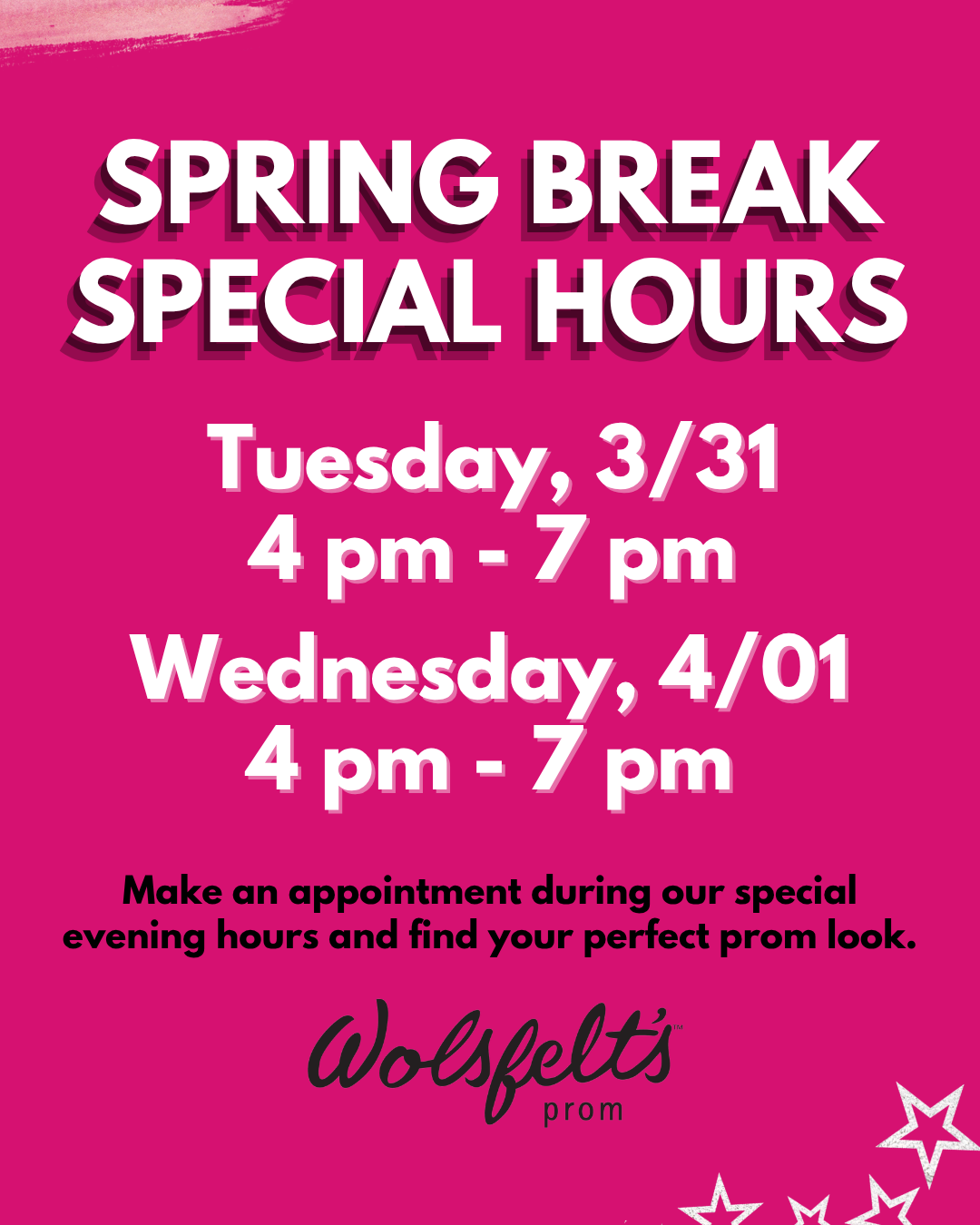 Open later on Tuesday and Wednesday!